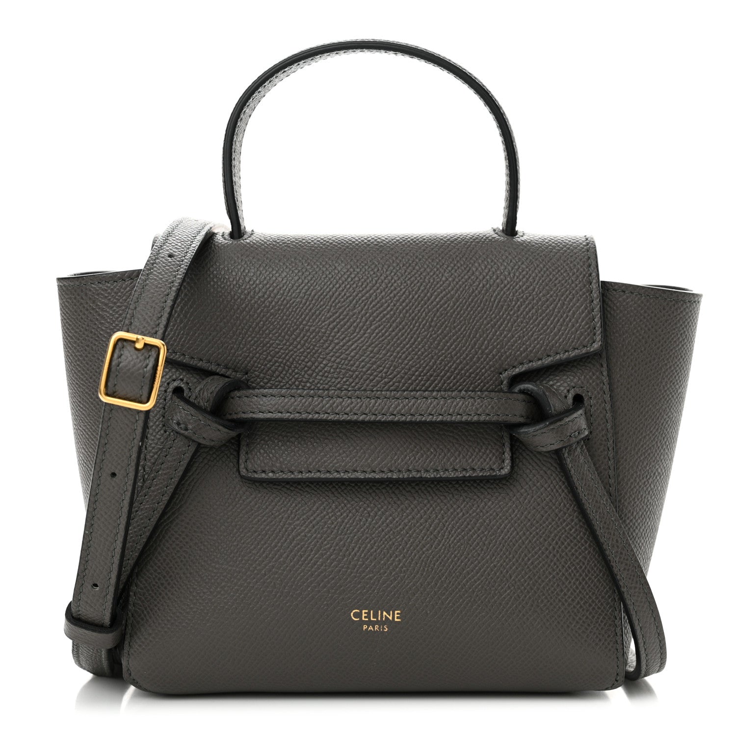 Celine Grained Calfskin Pico Belt Bag Grey 1 of 10