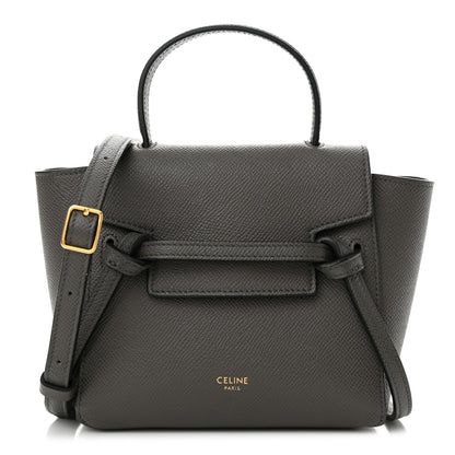 Celine Grained Calfskin Pico Belt Bag Grey 1 of 10