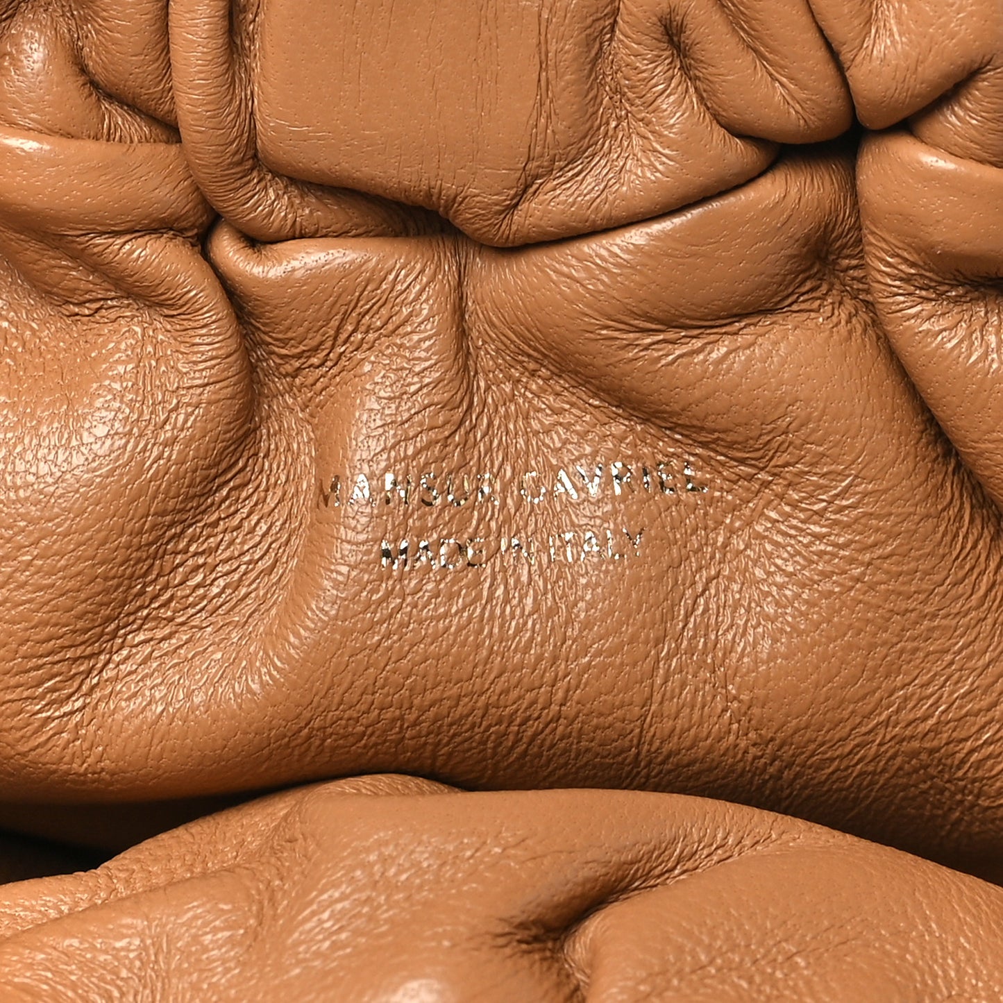 Lambskin Mini Cloud Wristlet Caramel