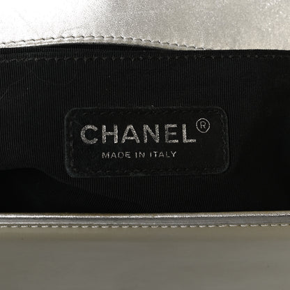 Chanel Metallic Patent Calfskin Quilted Medium Boy Flap Silver 5 of 9