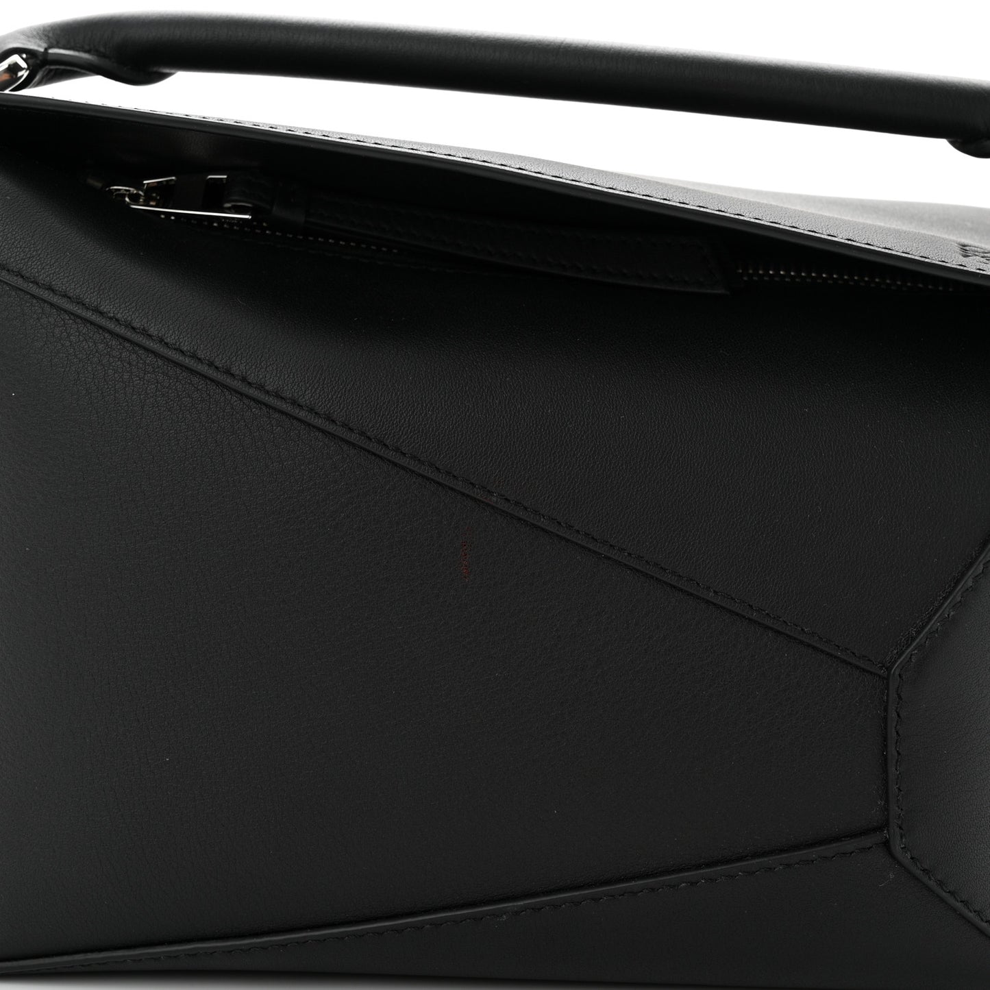 Calfskin Small Puzzle Edge Bag Black