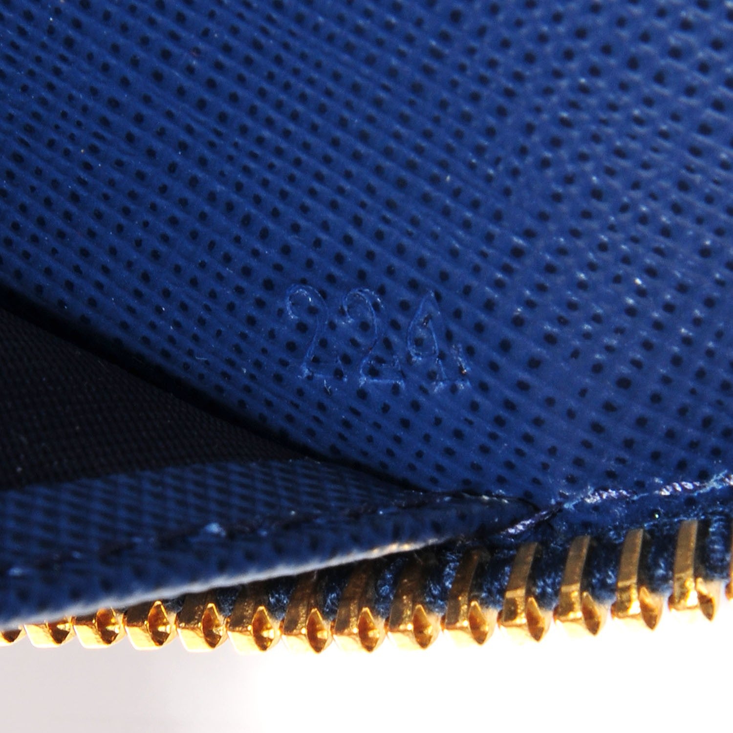 Prada Saffiano Metal Zip Around Organizer Wallet Bleuette 8 of 9