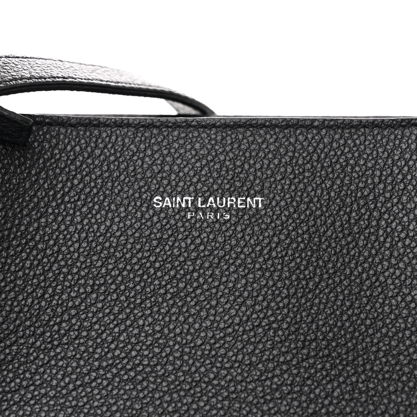 Grained Calfskin Small Cabas Rive Gauche Black