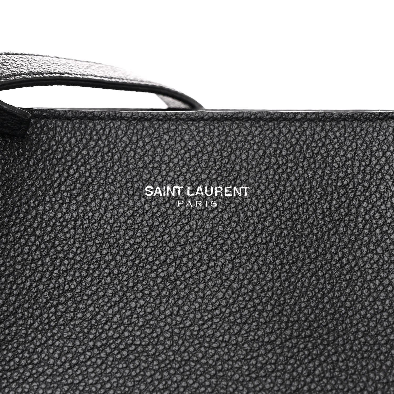 Saint Laurent Grained Calfskin Small Cabas Rive Gauche Black 8 of 12