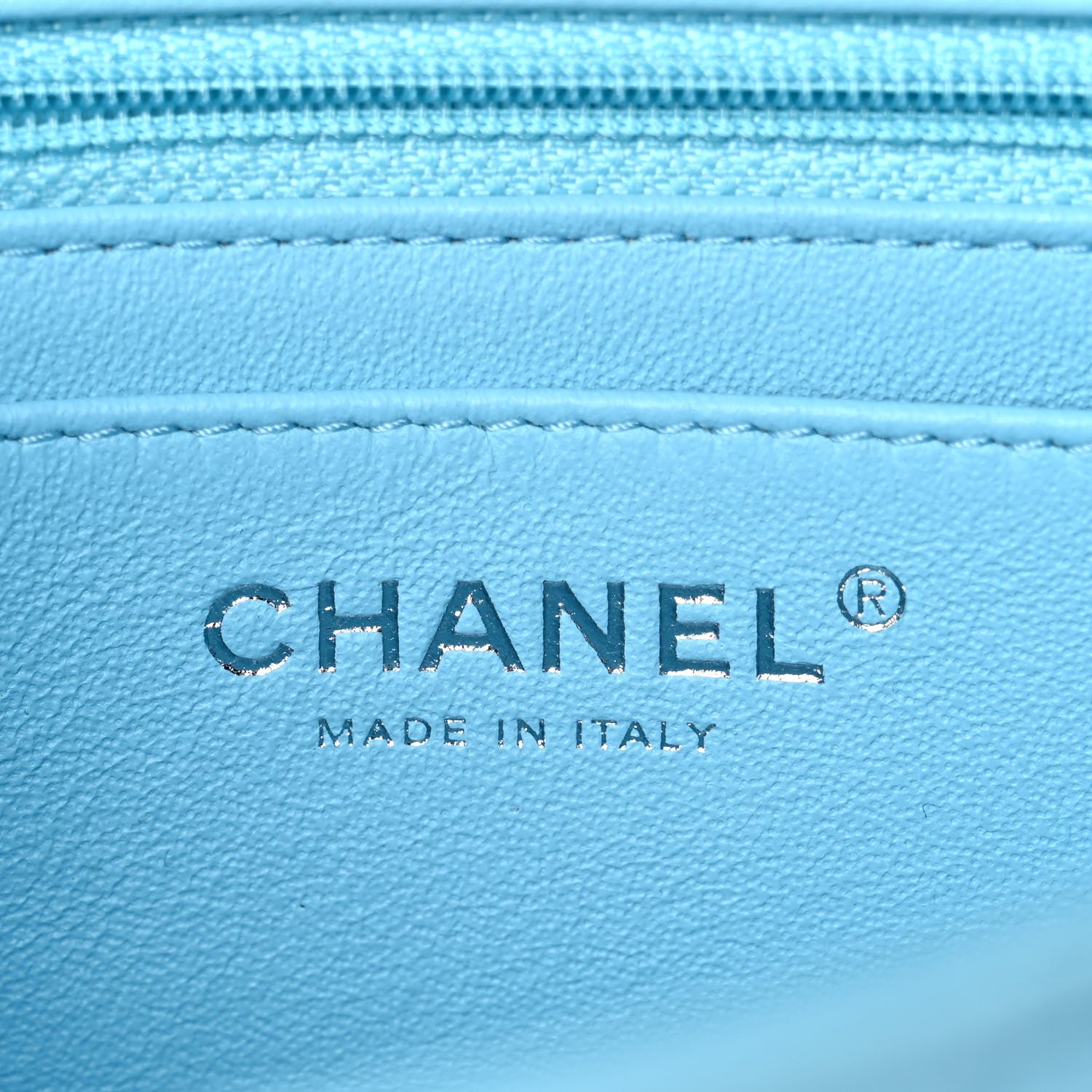 Chanel Lambskin Quilted Mini Rectangular Flap Neon Blue 6 of 10