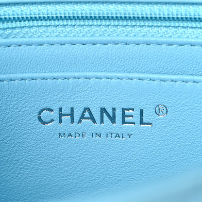 Chanel Lambskin Quilted Mini Rectangular Flap Neon Blue 6 of 10