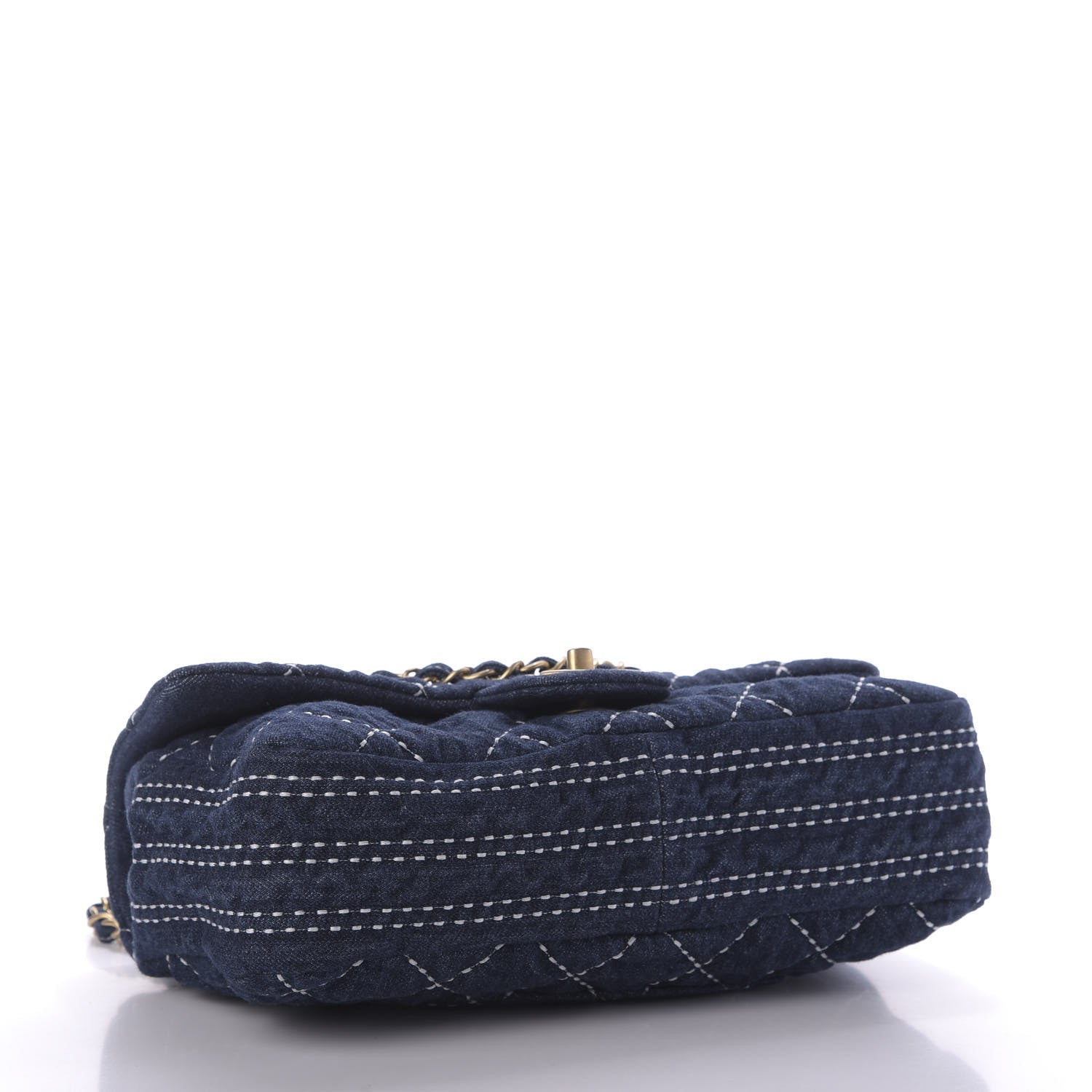 Chanel Denim Quilted Medium Denim Trip Single Flap Blue 4 of 10