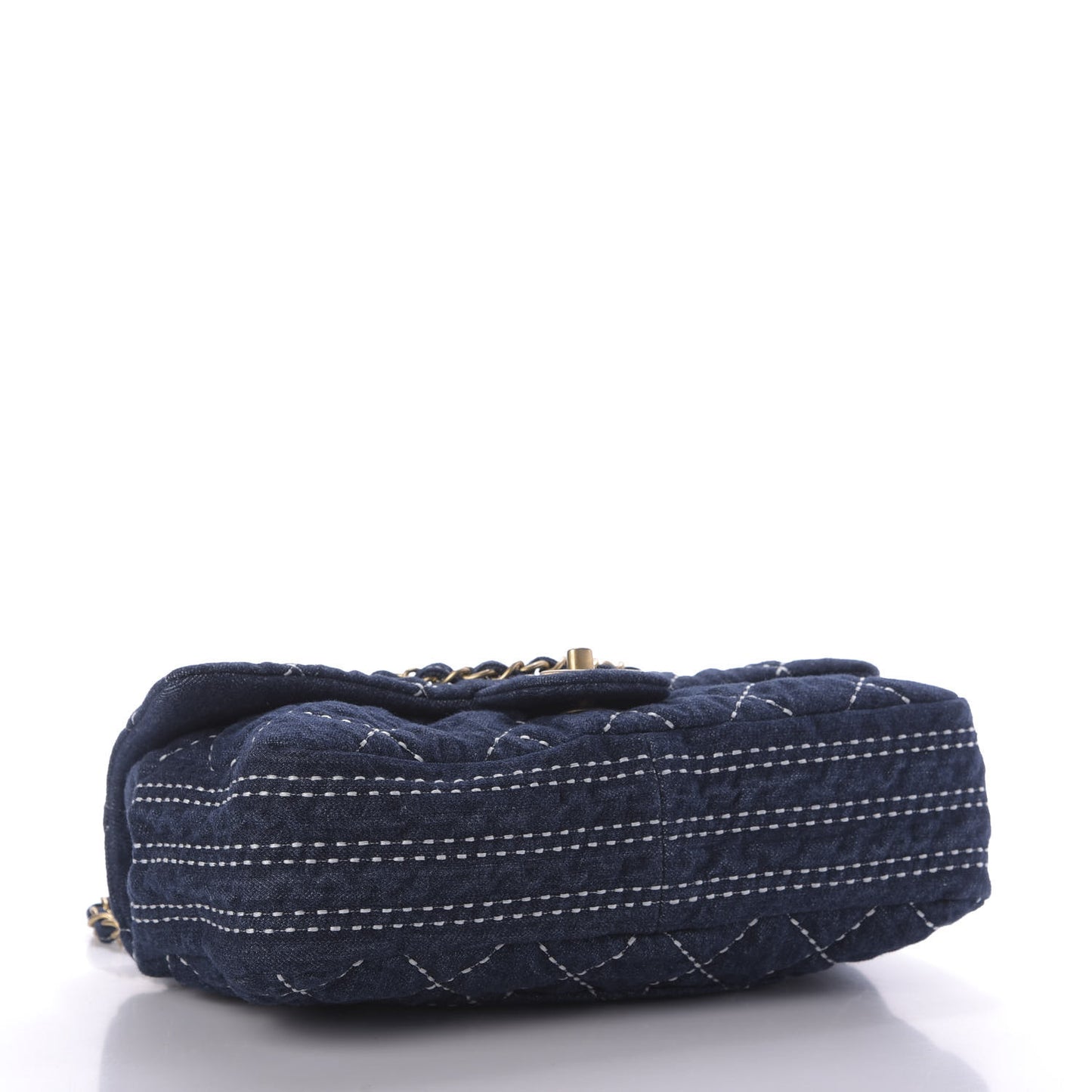 Denim Quilted Medium Denim Trip Single Flap Blue