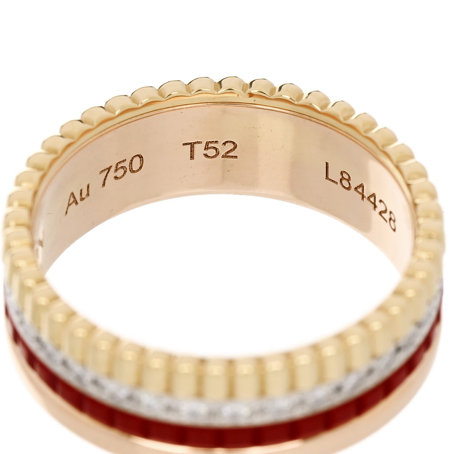 Boucheron 18K Pink Yellow White Gold PVD Diamond Small Quatre Classique Ring 52 6 Red 5 of 6