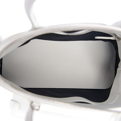 Balenciaga Signature Grained Calfskin Logo S Ville Top Handle Bag White Black 4 of 10