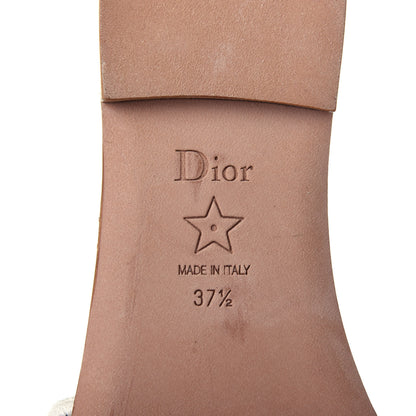 Christian Dior Canvas Rose Mutabilis Embroidered Dway Flat Slide Sandals 37.5 Pink Multicolor 5 of 6