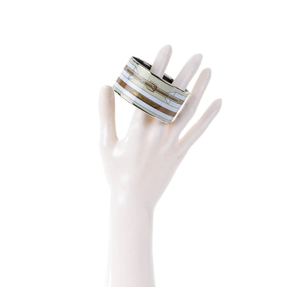 Hermes Enamel Printed Extra Wide Sangles Bracelet 65 2 of 6