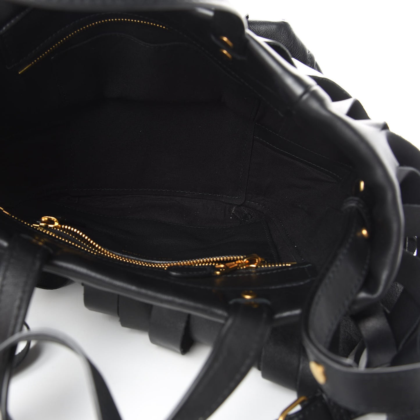 Calfskin XS Fringe Laundry Cabas Black