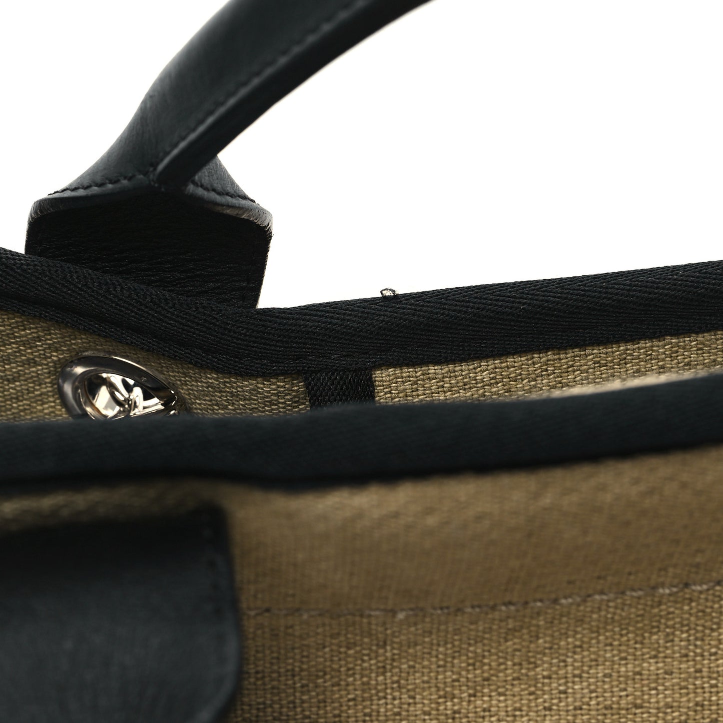 Canvas Medium Deauville Tote Beige Black