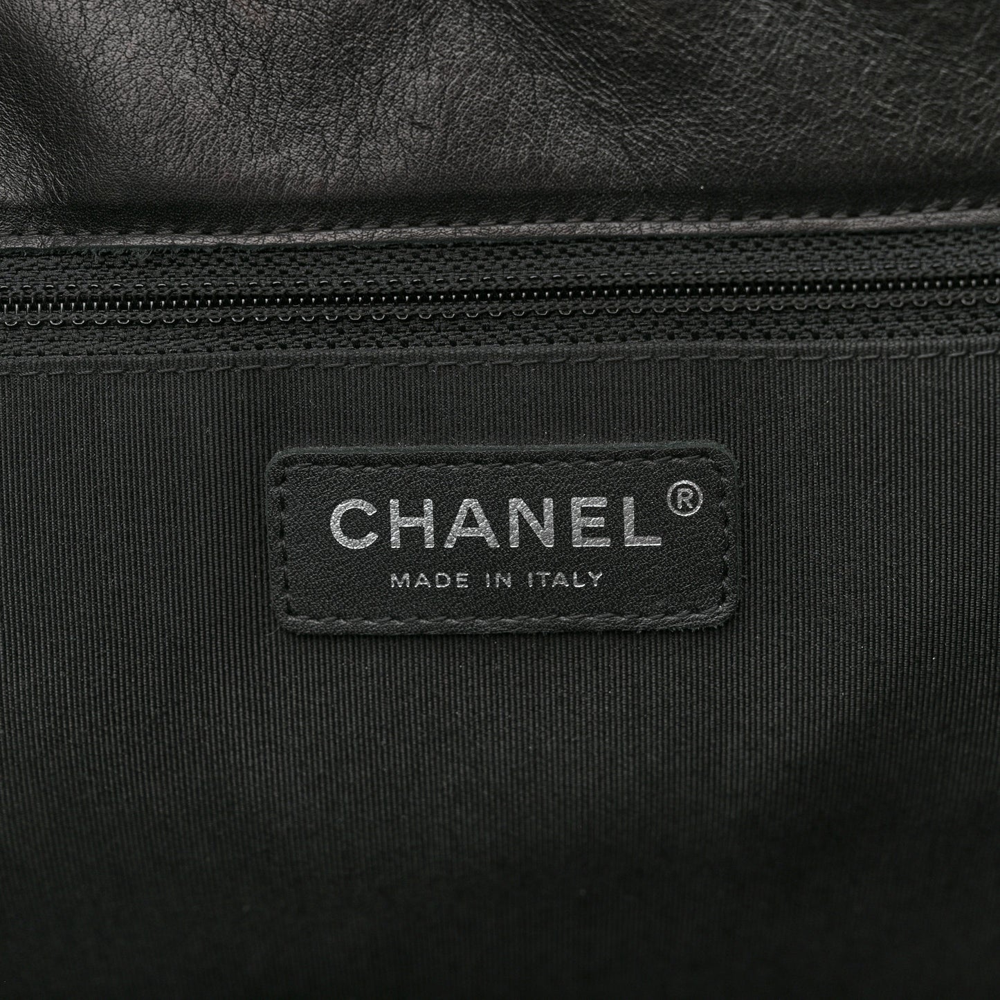 Lambskin Quilted Front Flap Tote Black