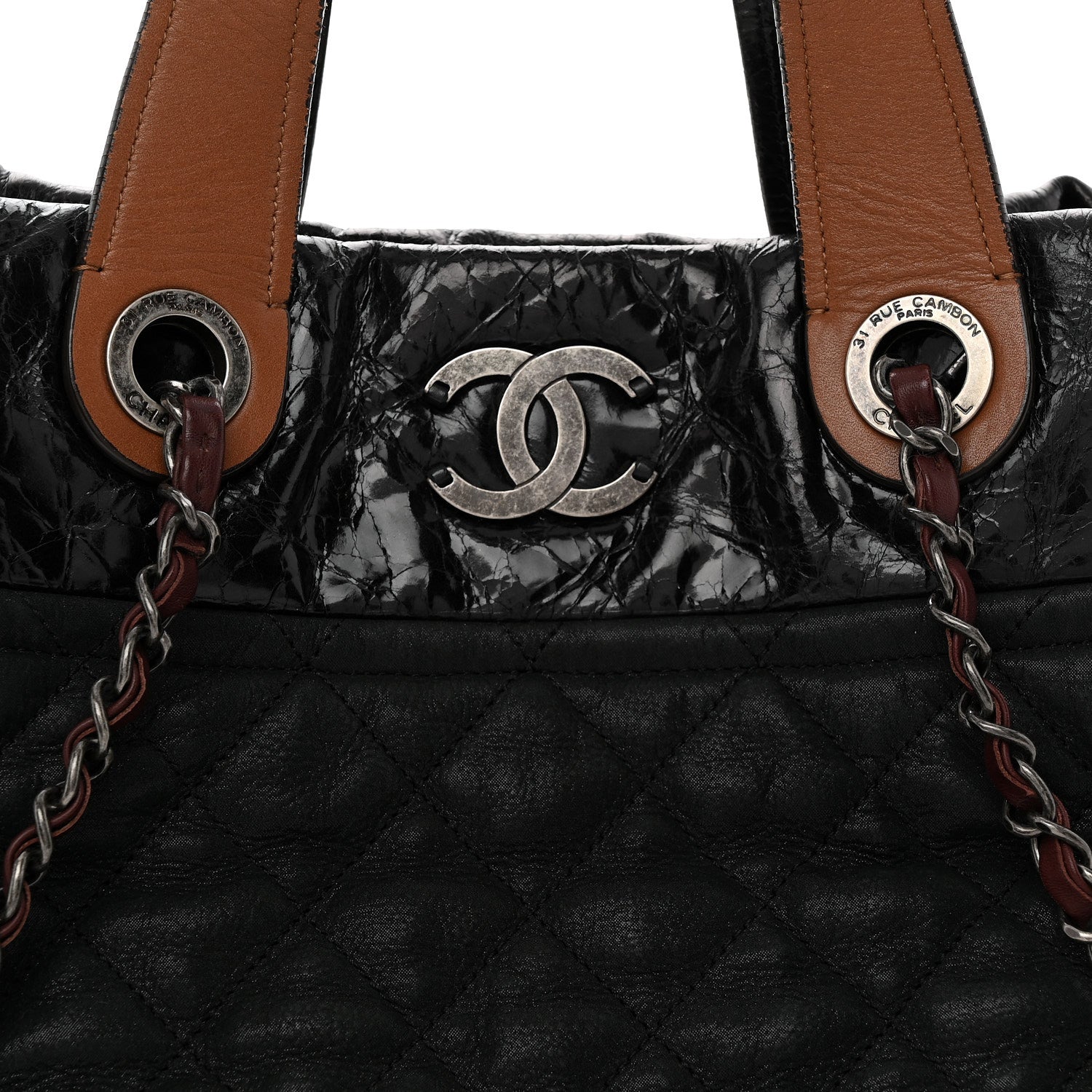 Chanel Iridescent Calfskin Small In The Mix Tote Dark Green 8 of 12
