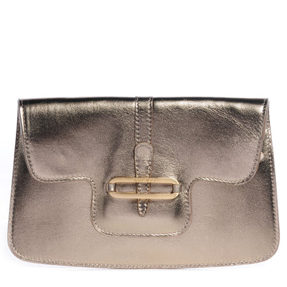 Jimmy Choo Leather Clutch Bag Metallic Gold 1 of 8