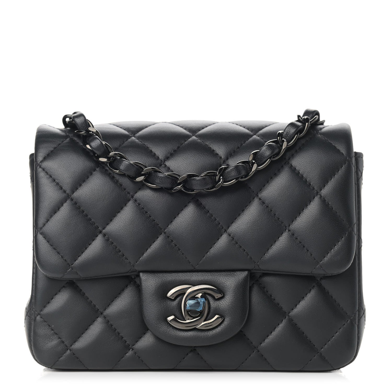 Chanel Lambskin Quilted Mini Square Flap So Black 1 of 11