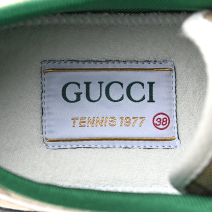 Gucci GG Monogram Web Womens 1977 Tennis Sneakers 38 Beige Ebony Mystic White 7 of 7