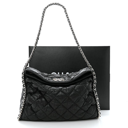 Chanel Washed Lambskin Chain Around Hobo Black 11 of 11