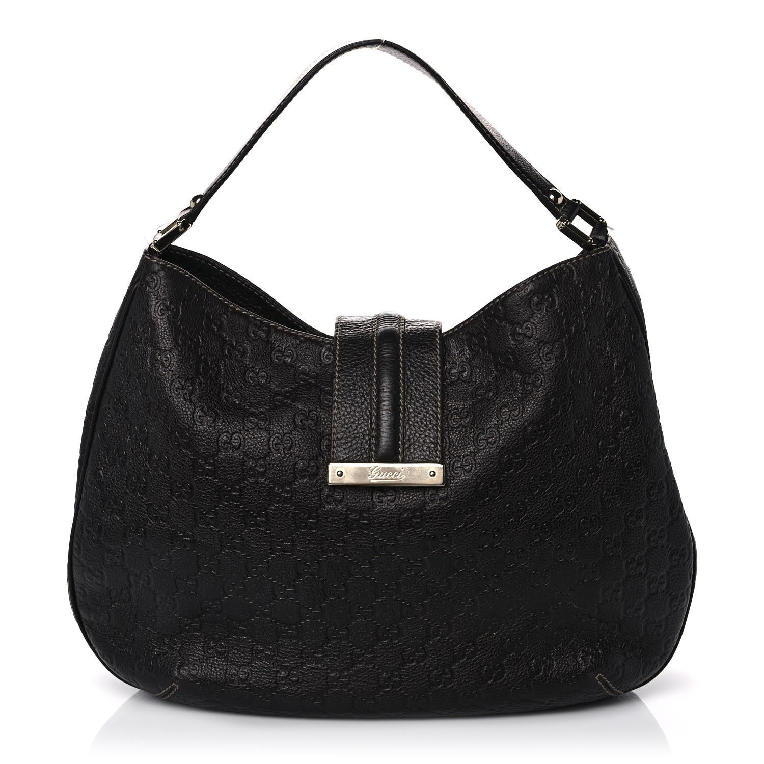 Gucci Guccissima Large New Ladies Web Hobo Black 1 of 11