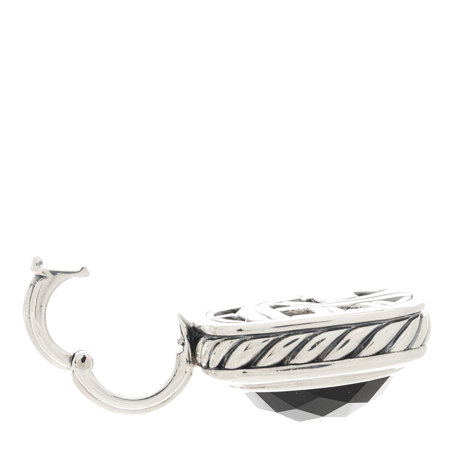 Sterling Silver Black Onyx 14mm Albion Enhancer Pendant