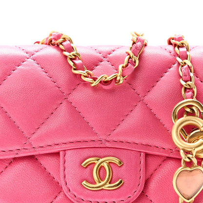 Chanel Lambskin Enamel Quilted Mini Chain Belt Bag Pink 9 of 11