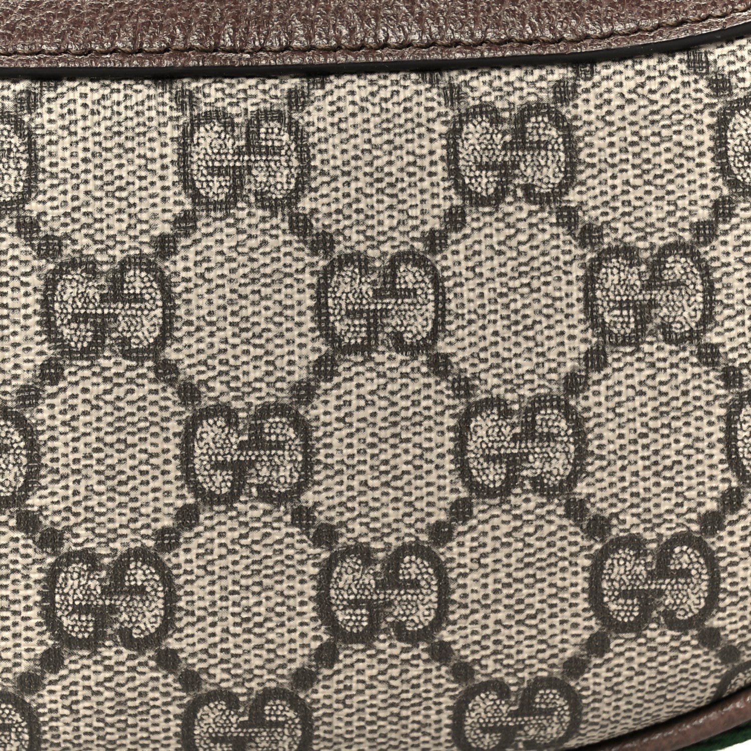 Gucci GG Supreme Monogram Textured Calfskin Web Mini Ophidia Half Moon Hobo Beige Ebony New Acero 8 of 10