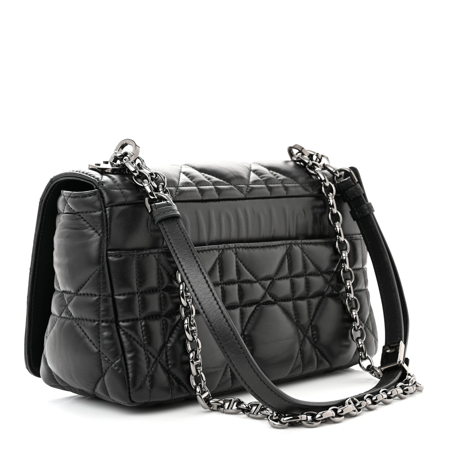 Christian Dior Calfskin Macrocannage Medium Caro Bag Black 3 of 11