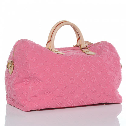 Louis Vuitton Denim Monogram Stone Speedy 35 Rose 3 of 8