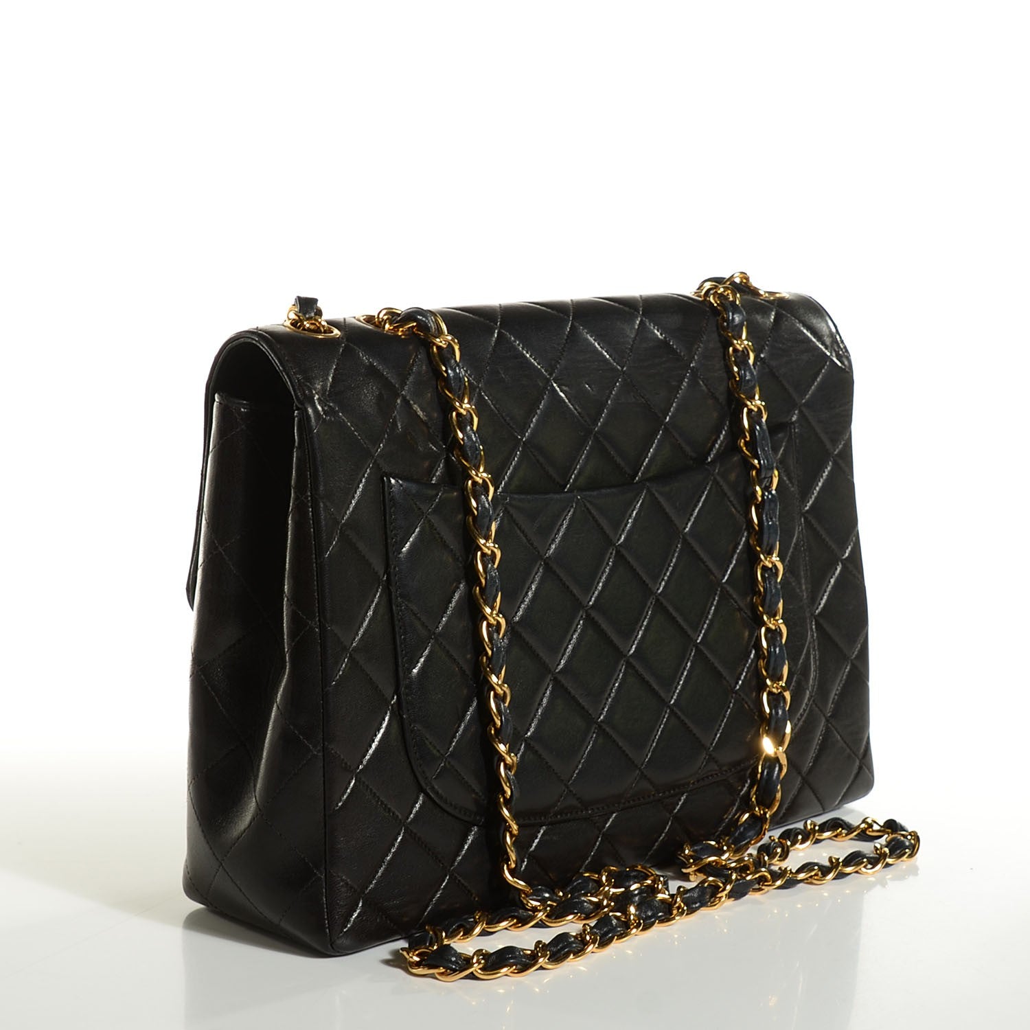 Chanel Lambskin Quilted Jumbo Flap Black 3 of 9