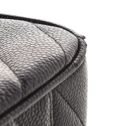 Chanel Caviar Chevron Quilted Maxi Single Flap Black 10 of 10