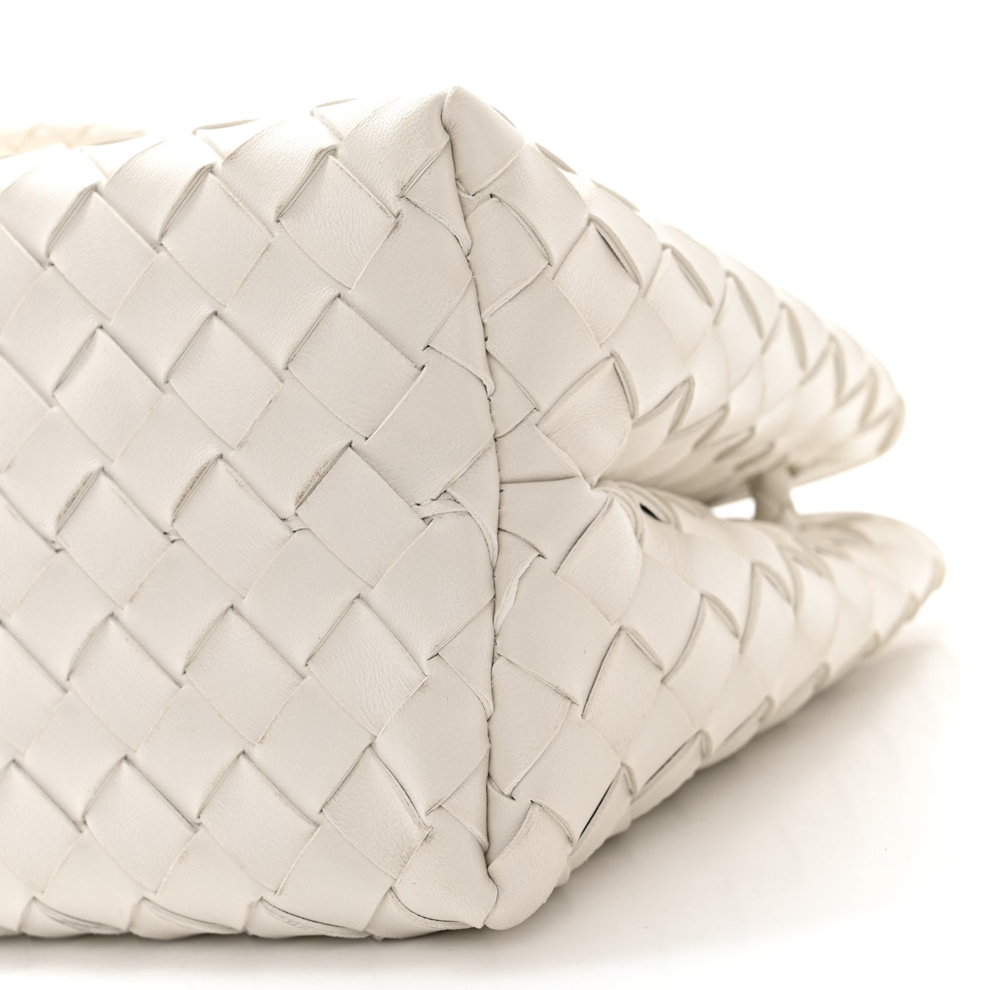 Nappa Intrecciato Small East West Andiamo Shoulder Bag White