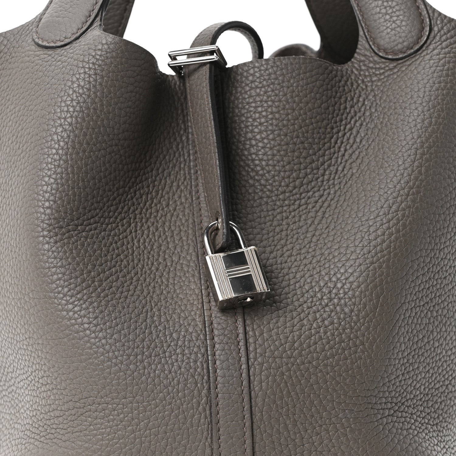 Hermes Taurillon Clemence Picotin Lock 22 MM Gris Asphalte 1859506
