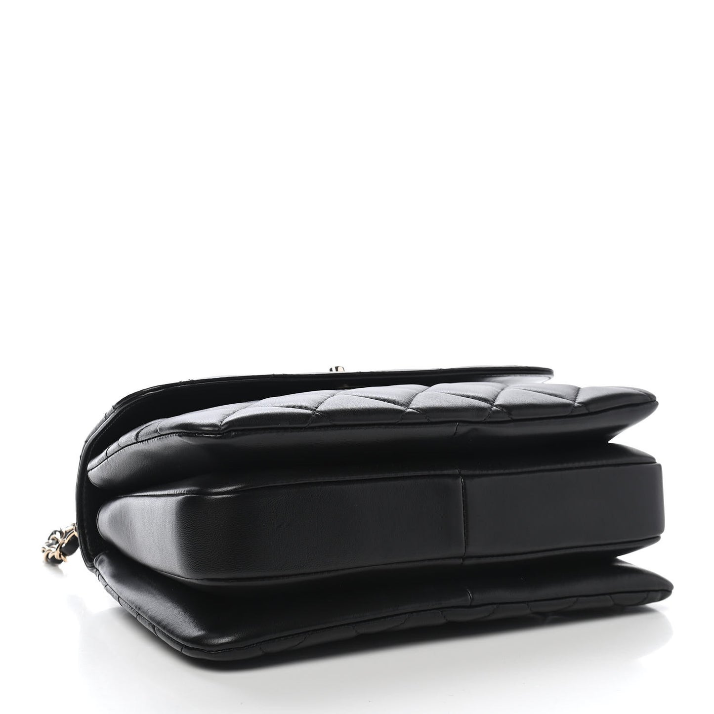 Lambskin Quilted Small Trendy CC Dual Handle Flap Bag Black