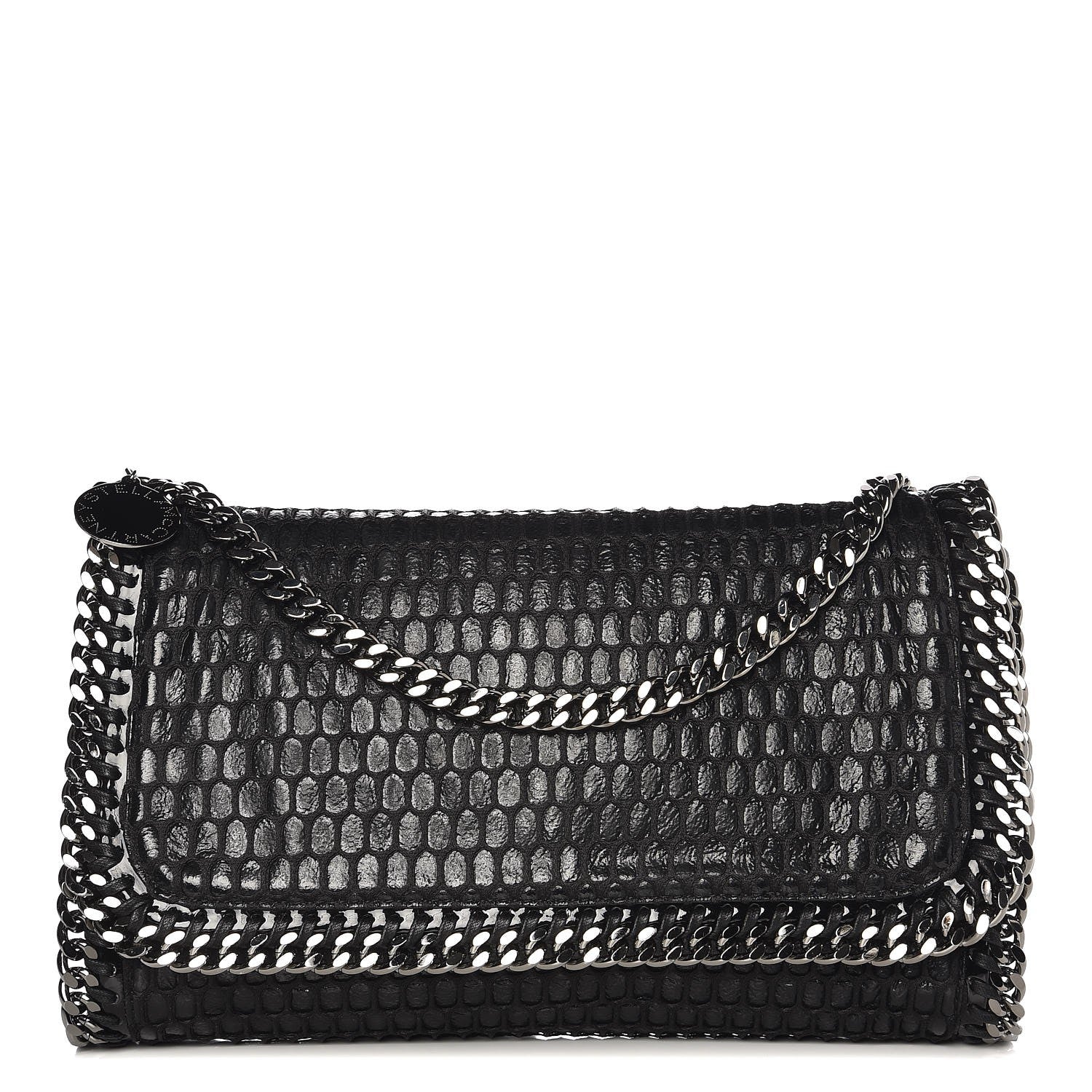 Stella McCartney Net Patent Falabella Clutch Black 1 of 7