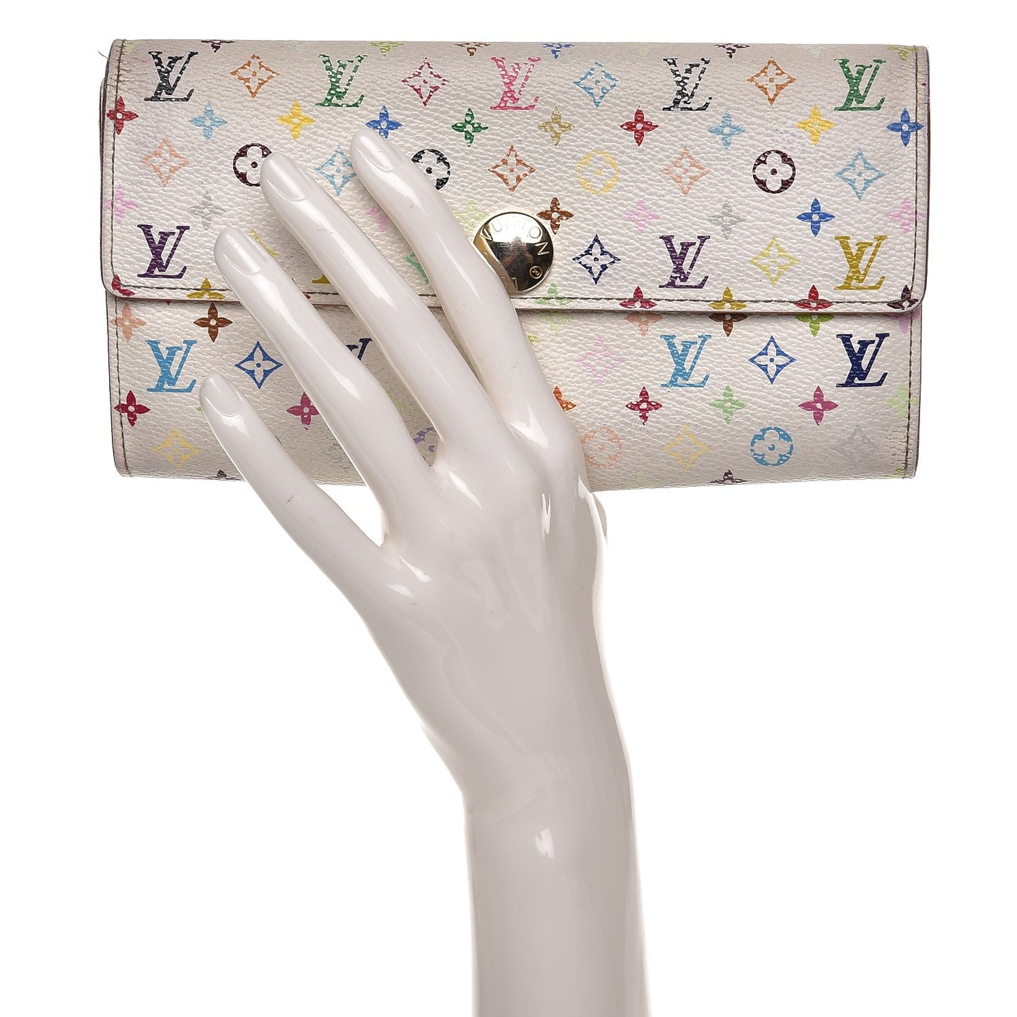 Monogram Multicolor Sarah Wallet White