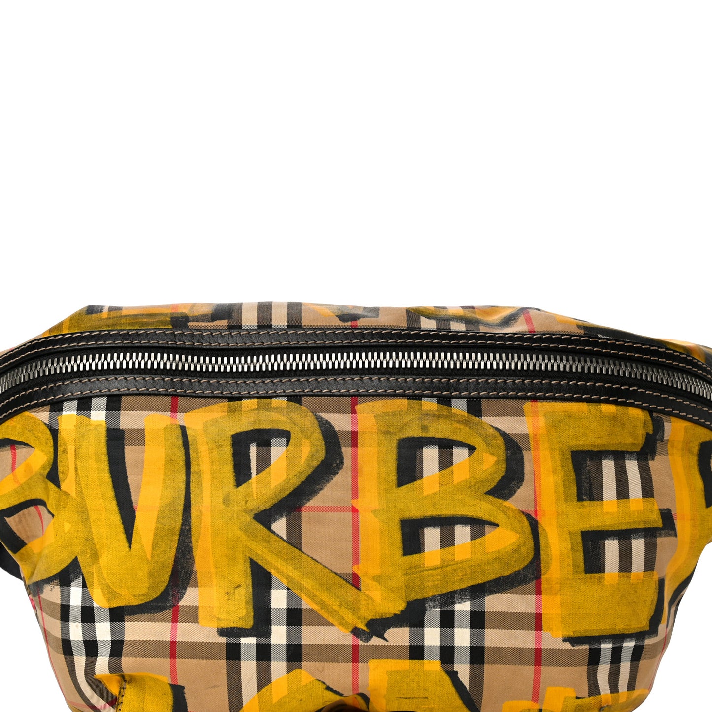 Vintage Check Graffiti Print Sonny Bum Bag Archive Yellow