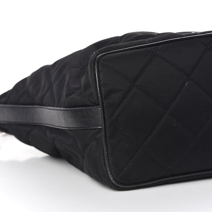 Prada Nylon Tessuto Impuntu Quilted Shoulder Bag Black 9 of 11