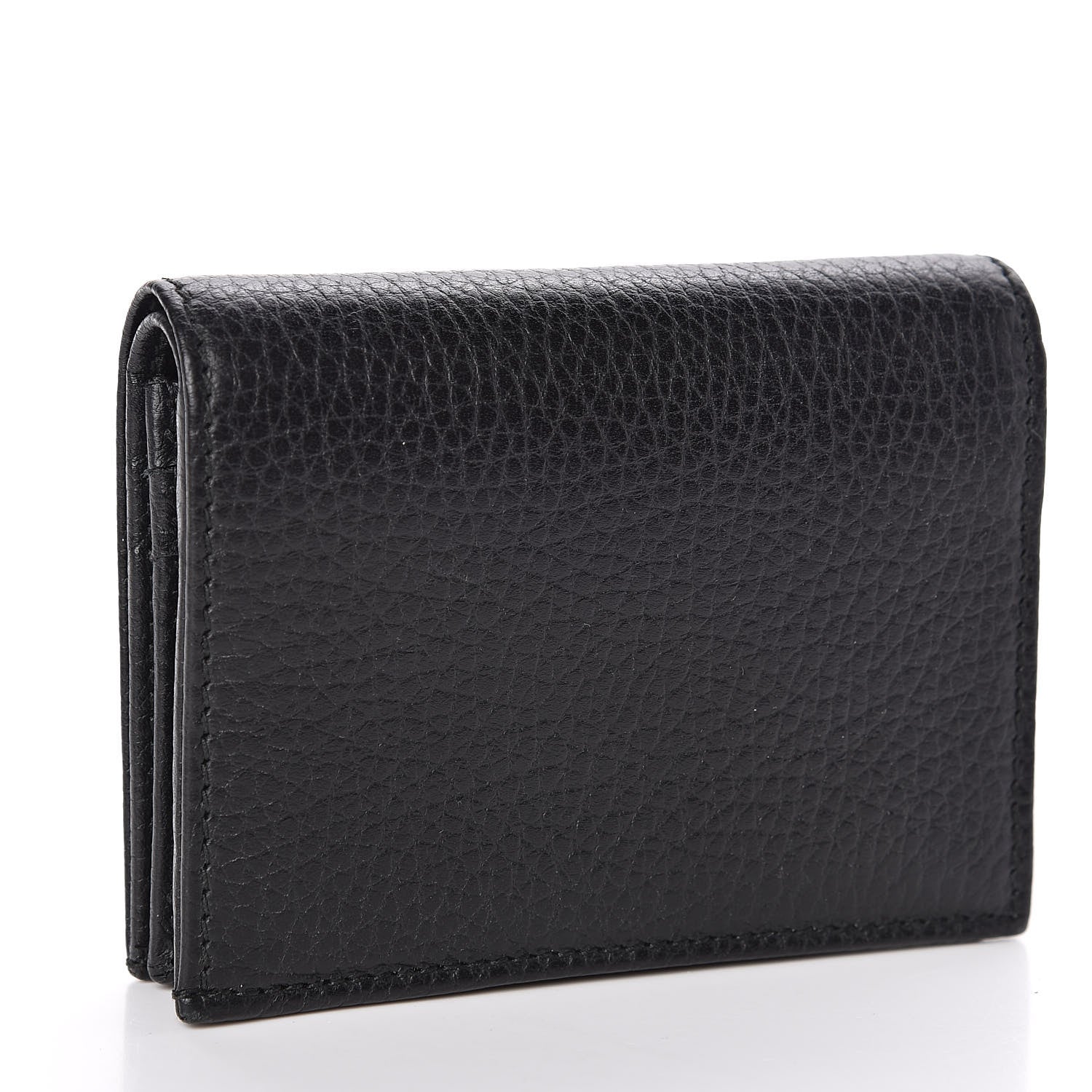 Gucci Pebbled Calfskin GG Marmont Card Case Black 3 of 8