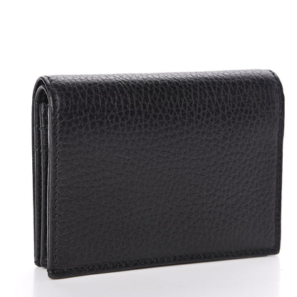 Gucci Pebbled Calfskin GG Marmont Card Case Black 3 of 8