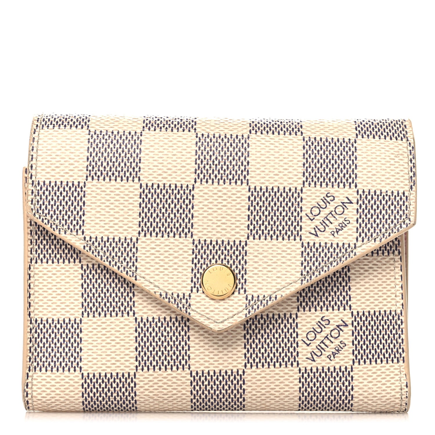 Louis Vuitton Damier Azur Victorine Wallet Rose Ballerine 1 of 7