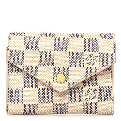Louis Vuitton Damier Azur Victorine Wallet Rose Ballerine 1 of 7