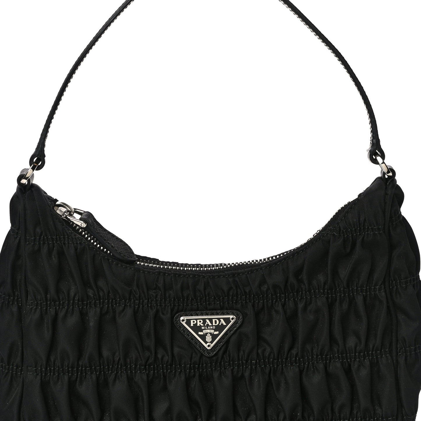 Tessuto Nylon Gaufre Shoulder Bag Black