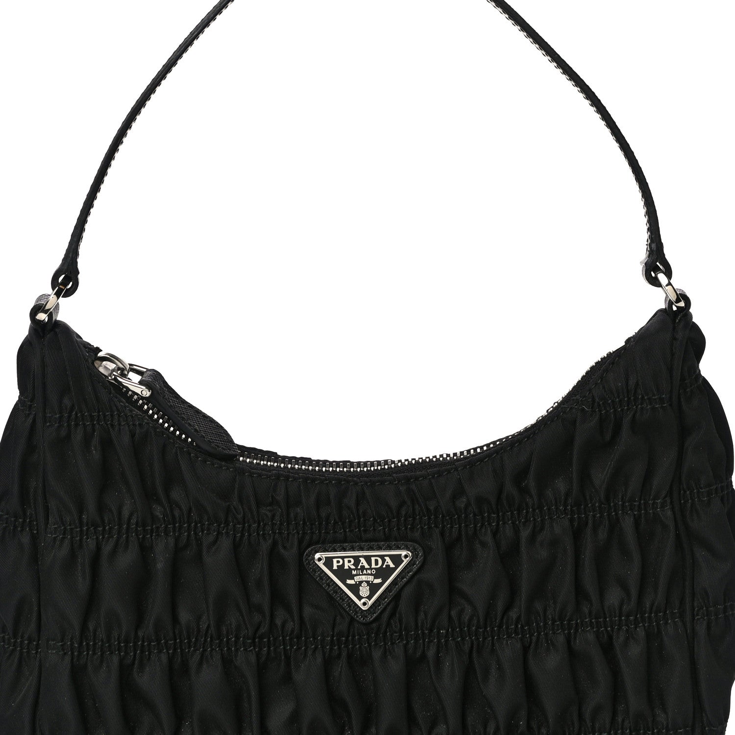 Prada Tessuto Nylon Gaufre Shoulder Bag Black 8 of 10