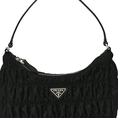 Prada Tessuto Nylon Gaufre Shoulder Bag Black 8 of 10
