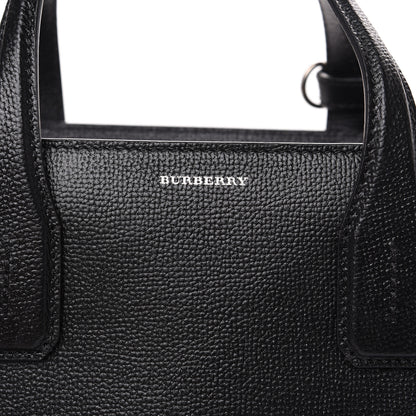 Burberry Grainy Calfskin House Check Medium Banner Tote Black 7 of 10