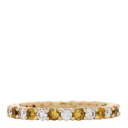 Tiffany 18K Yellow Gold Diamond Yellow Sapphire Eternity Band Ring 49 4.75 1 of 5
