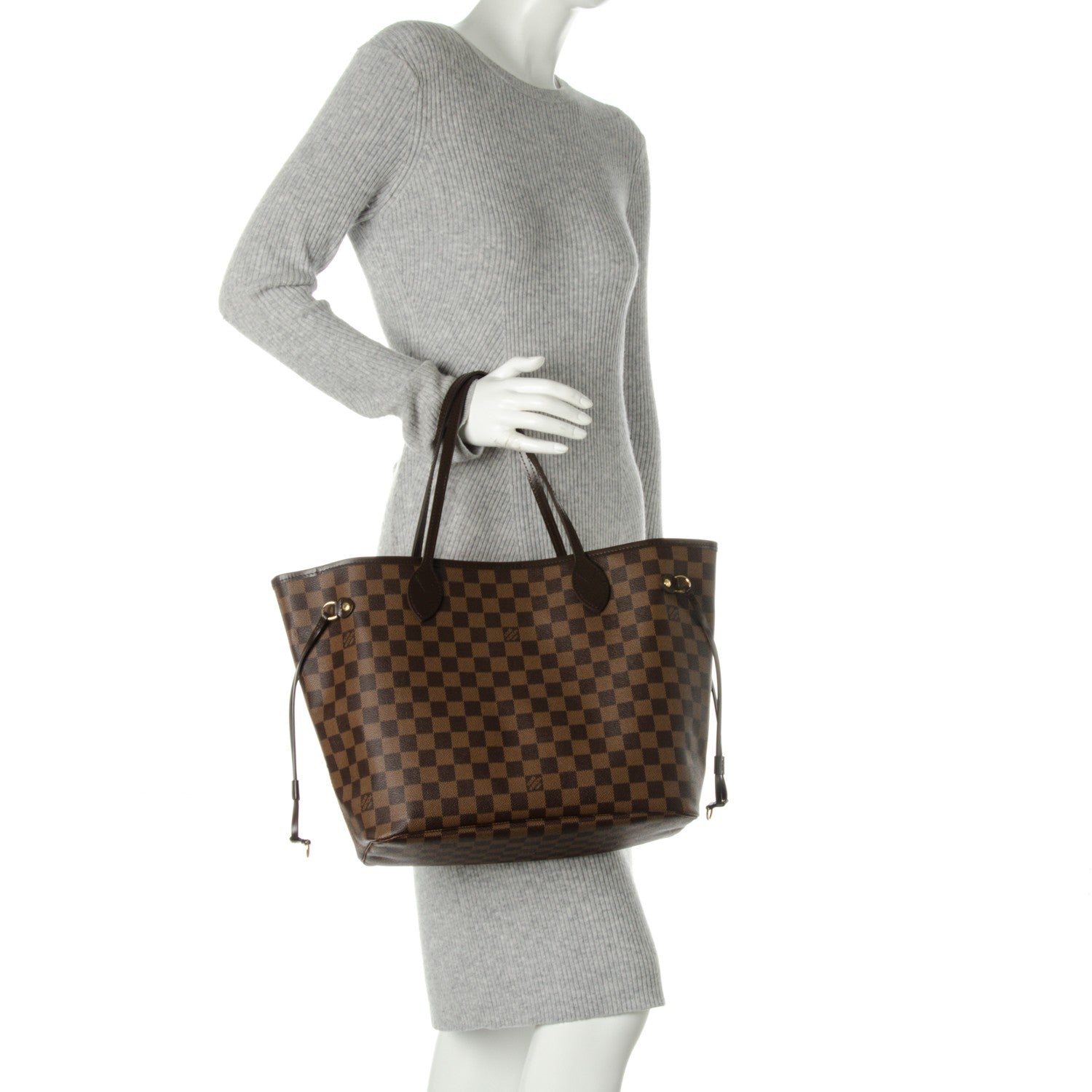 Louis Vuitton Damier Ebene Neo Neverfull MM Rose Ballerine 2 of 10