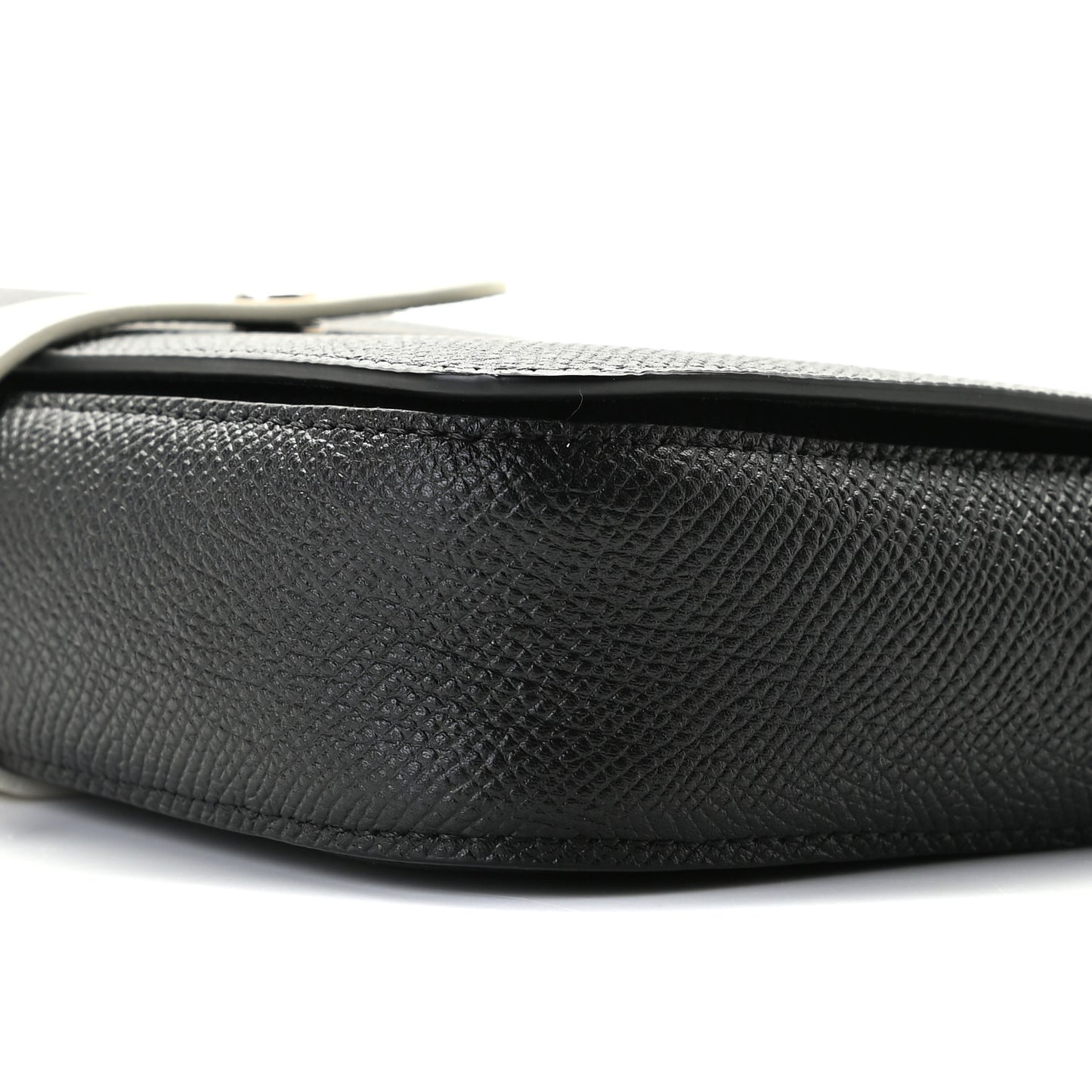 Grained Calfskin Strap Clutch Black